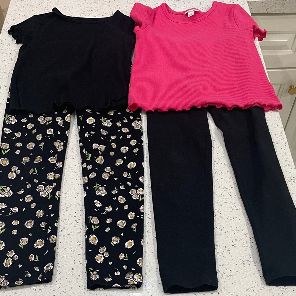 Cat & Jack tee and leggings outfits size small